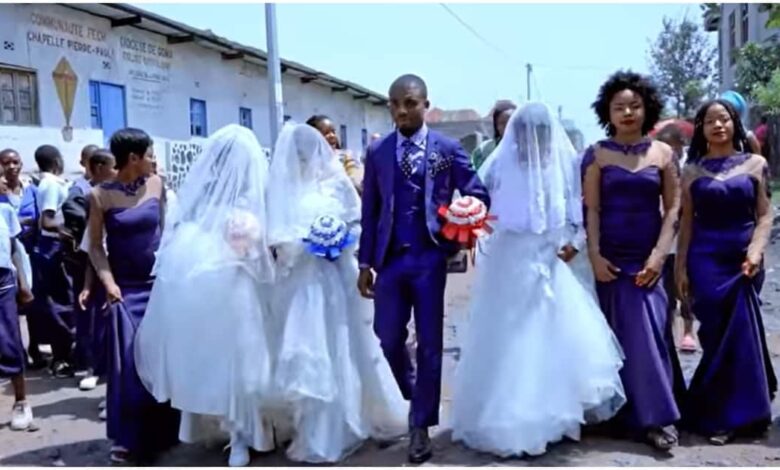 King Solomon of Our Time: Man Marries Triplet Sisters on Same Day in Colourful Wedding Ceremony